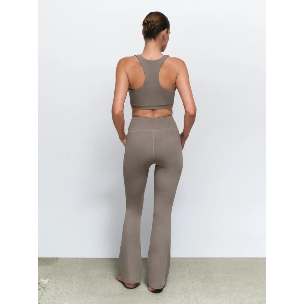 MATE THE LABEL ORGANIC COTTON BOOTCUT LEGGINGS PEBBLE SZ M NWOT - Picture 6 of 6